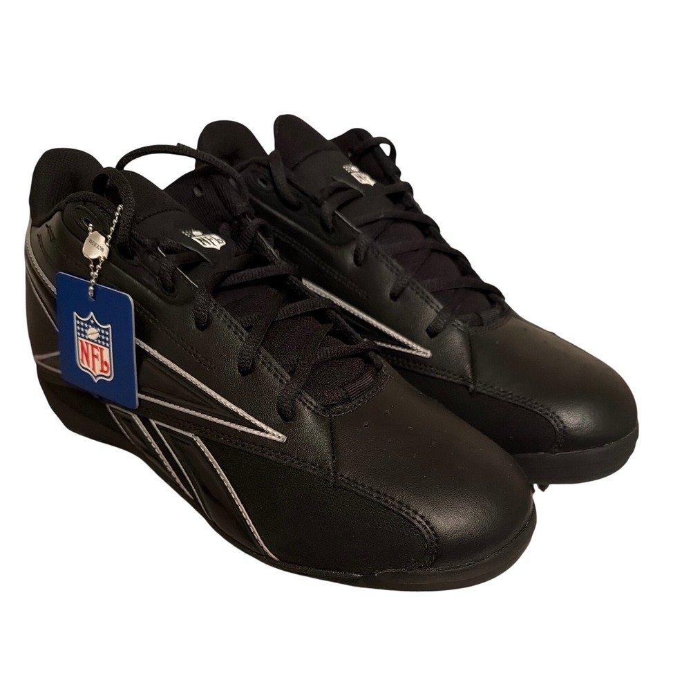 Reebok NFL Thorpe Mid MR7 Mens Football Cleats‎ Black Silver 20-131928 Size 10